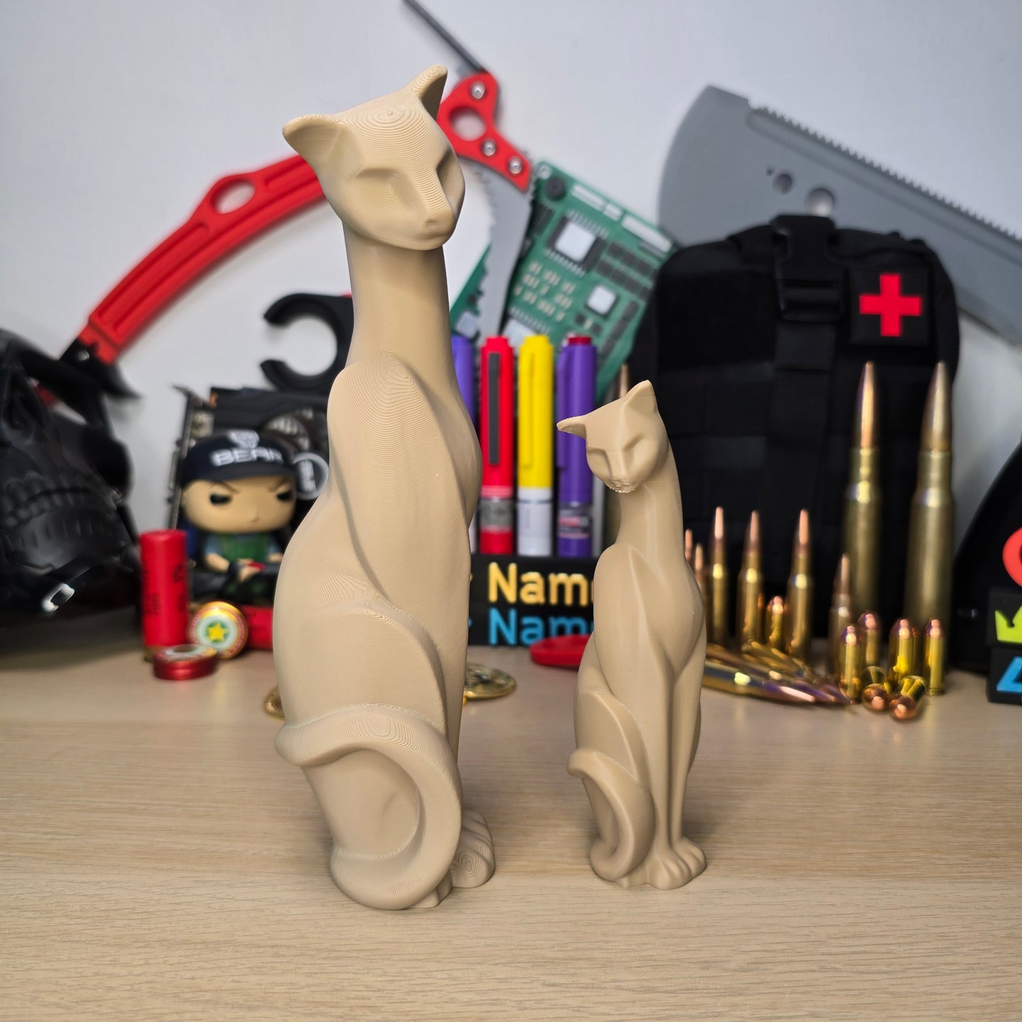 Cat Figurine Replica on Display – Inspired by Escape From Tarkov
