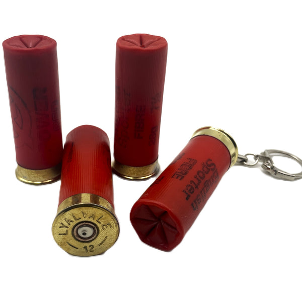 12 Bore Red Shotgun Shell Keyring made from inert cartridge – Cool Gaming Stuff UK
