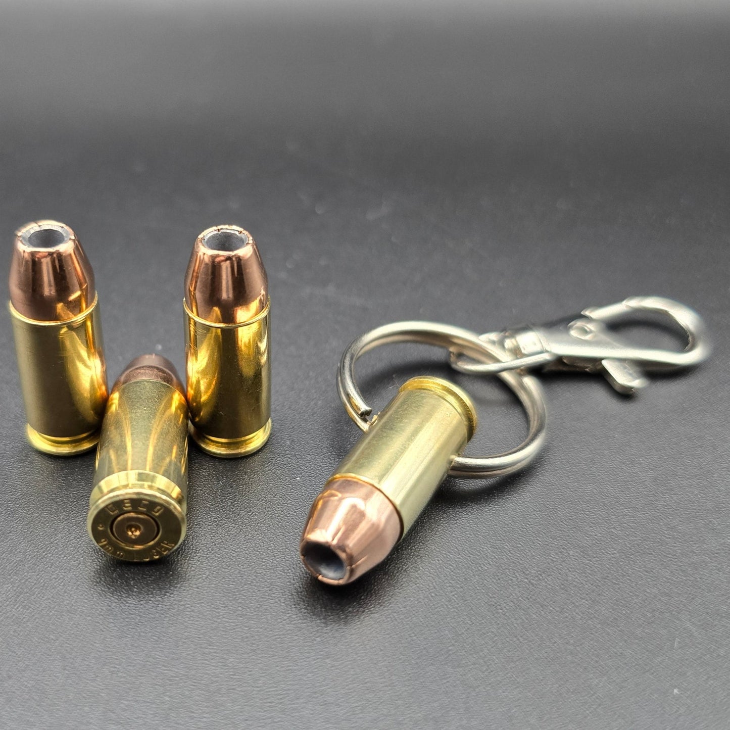 9mm Hollow Point Bullet Keyring & Inert Ammo