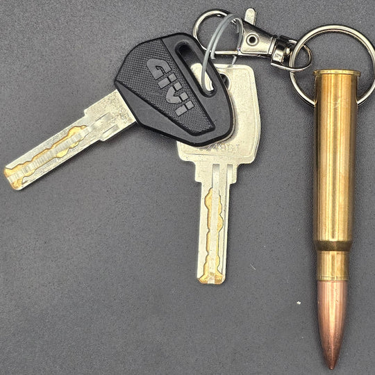 8x57 JRS Rimmed Bullet Keyring & Inert Ammo - Cool Gaming Stuff