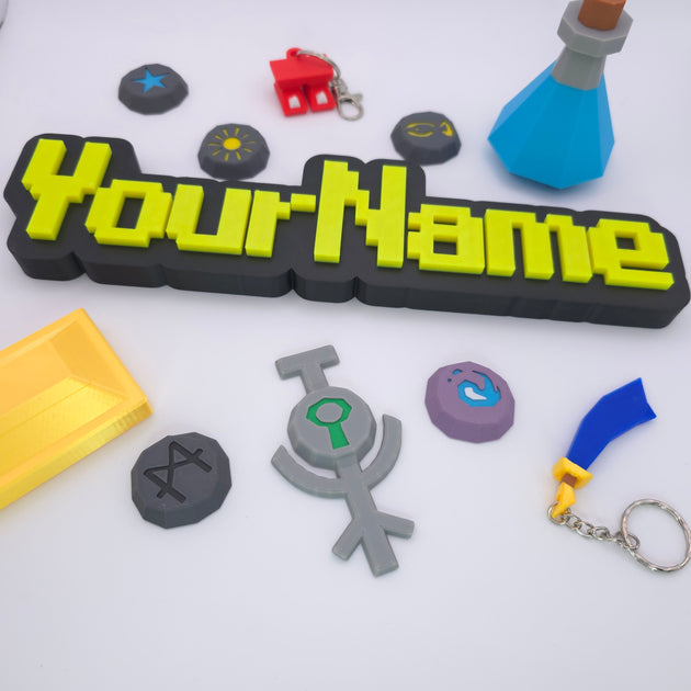 Personalized Glow in the Dark RuneScape Font Nameplates - Cool Gaming Stuff