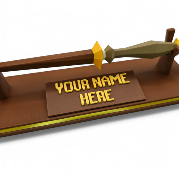 Runescape Master Wand Optional Stand & Custom Nameplate - Cool Gaming Stuff
