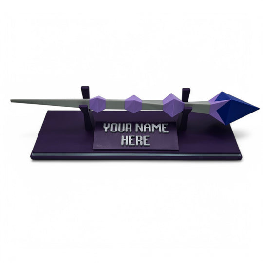 Runescape Kodai Wand, Optional Stand & Custom Nameplate - Cool Gaming Stuff