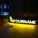 Gaming accessory with customizable name on a dark background