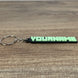 glow in the dark minecraft keychain black background