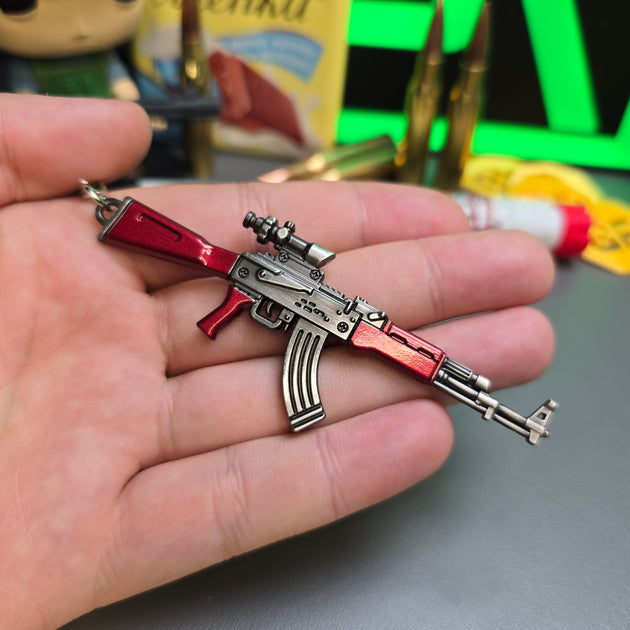 AKM 7.62x39 Assault Rifle Keychain Replica In Hand