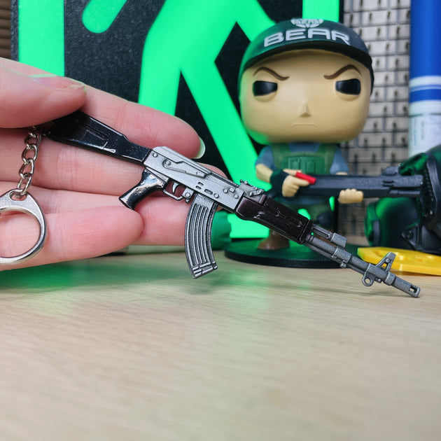 AKM 7.62x39 Assault Rifle Keychain Replica In Hand