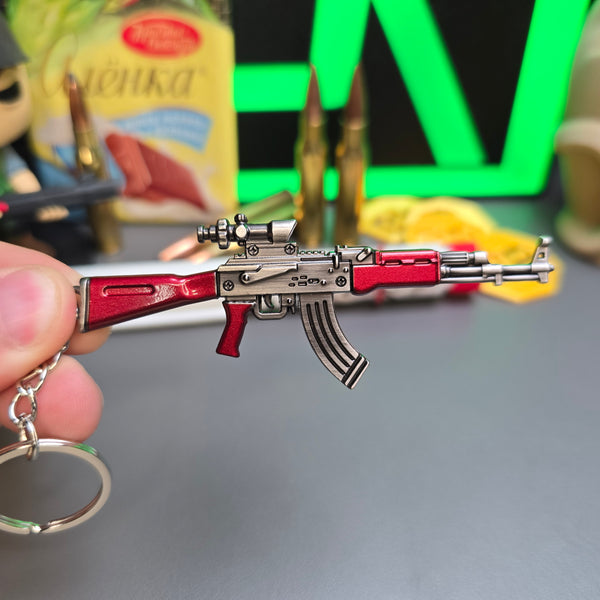 AKM 7.62x39 Assault Rifle Keychain Replica Side View