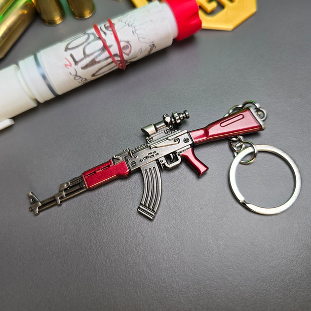 AKM 7.62x39 Assault Rifle Keychain Replica Side View