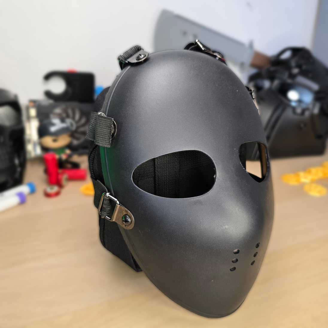 Front right view of Atomic Defence Ballistic Mask Replica – Tarkov