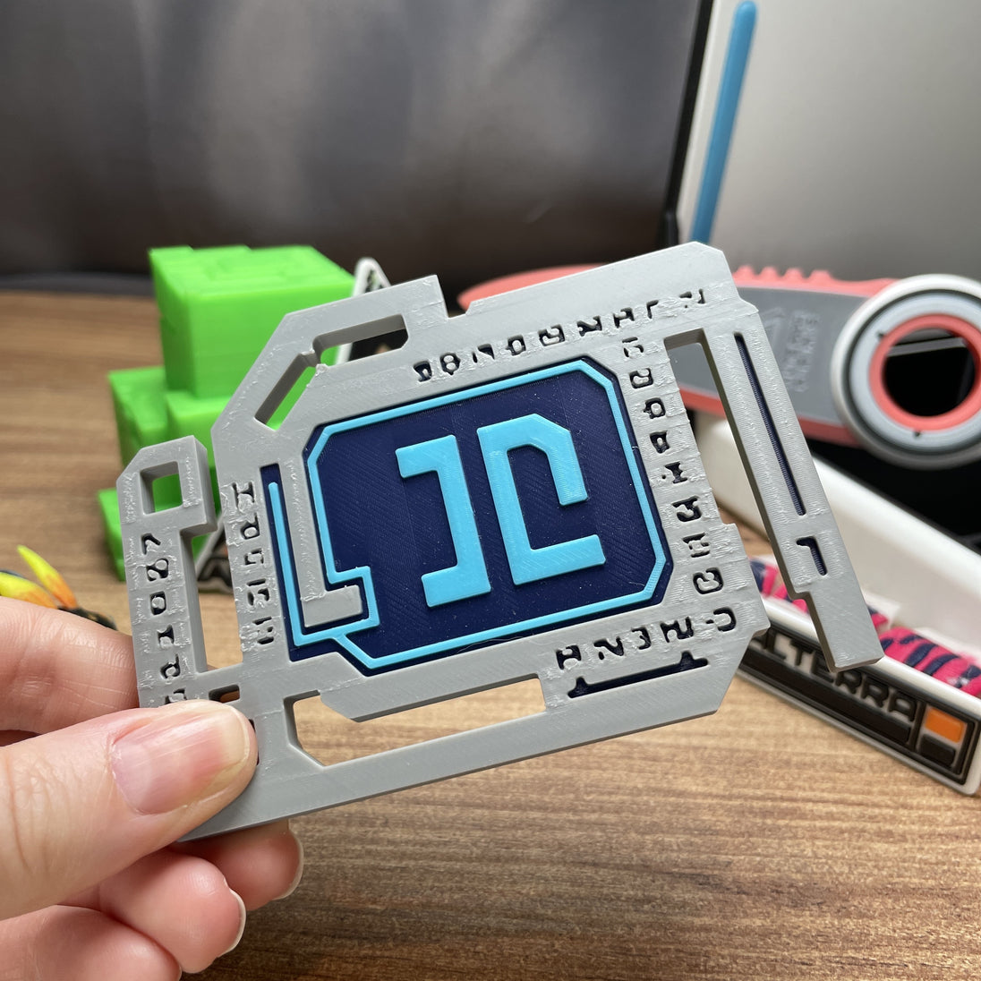 Blue Subnautica tablet 3D printed gamer collectible