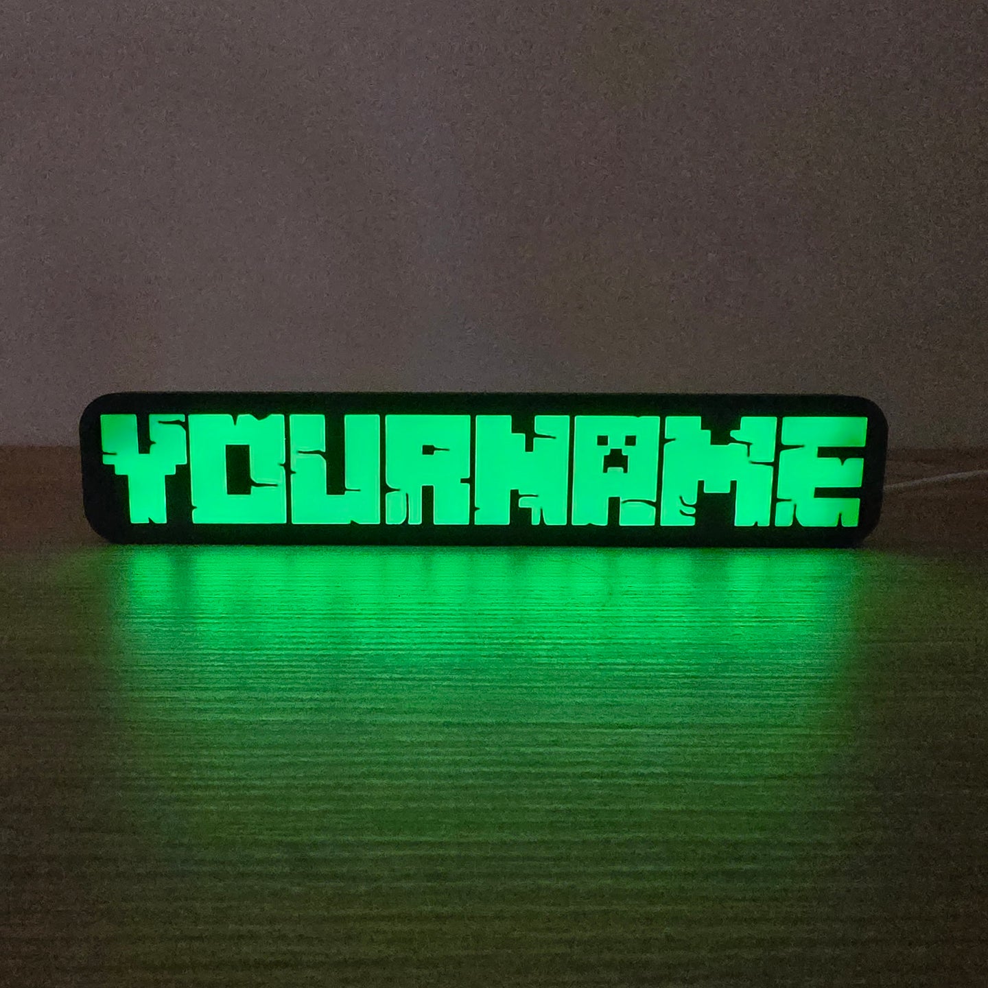 custom minecraft name sign usb powered light