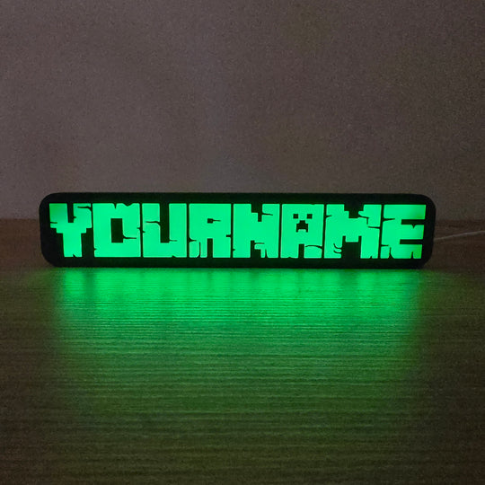 custom minecraft name sign usb powered light