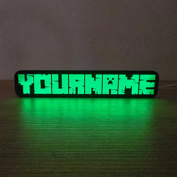 custom minecraft name sign usb powered light