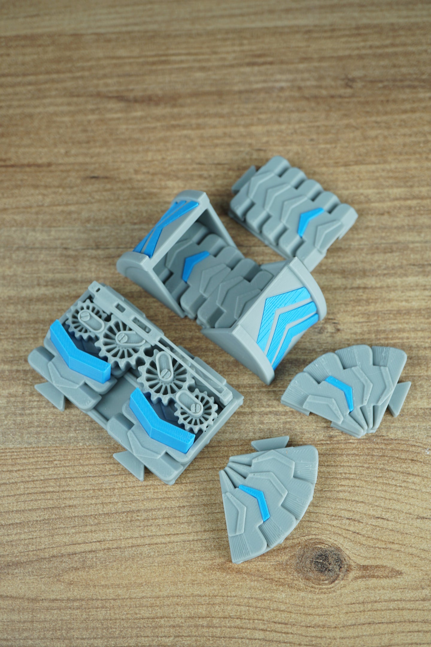 Factorio blue conveyor belt desk display setup