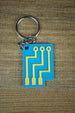 Factorio blue processing unit keyring 3D printed gaming accessory