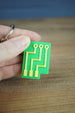 Factorio circuit keyring used as gamer gift and keychain accessory