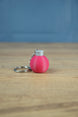 Factorio electromagnetic science pack keyring pink flask