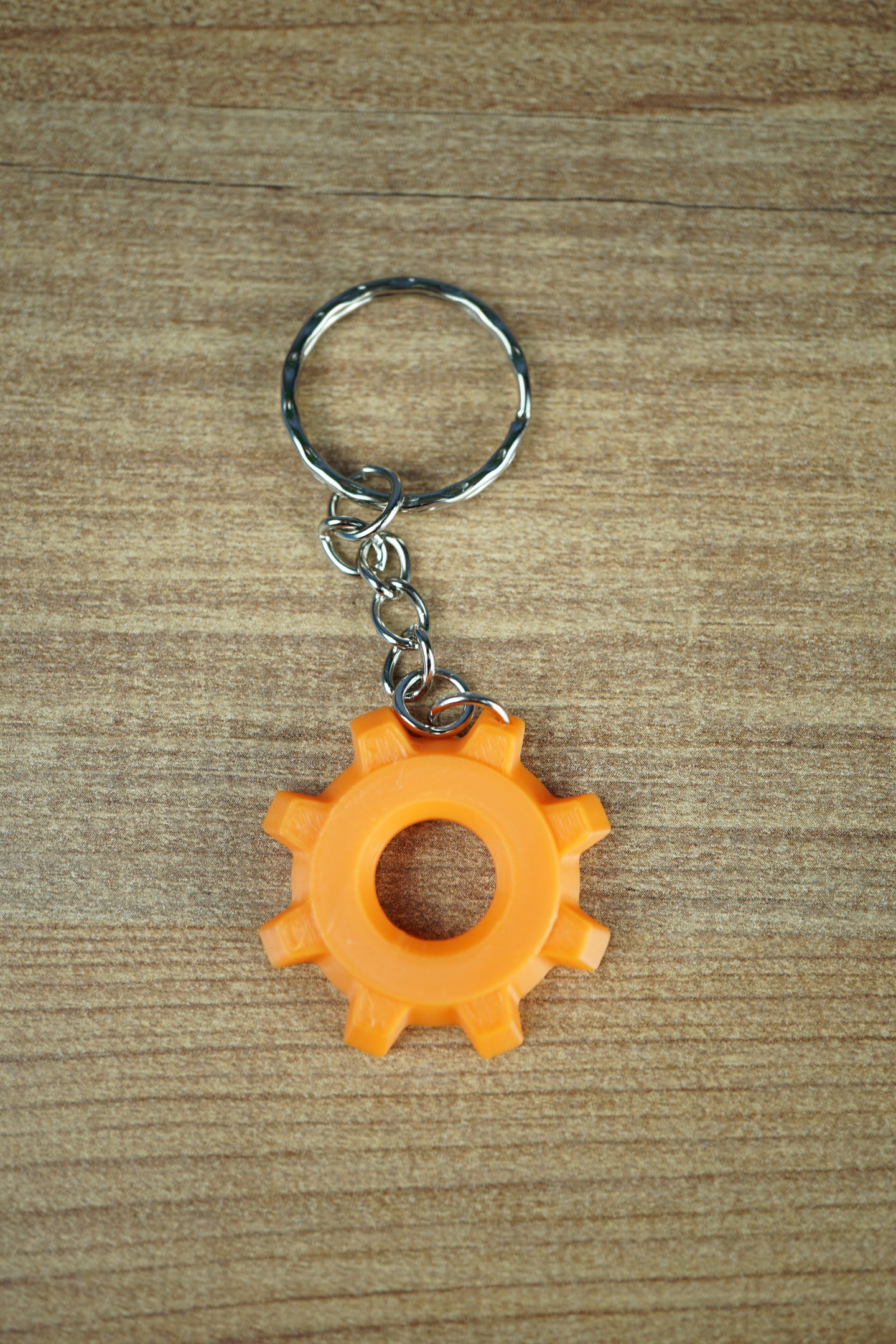 Close-up of Factorio gear cog showing 3D printed detail