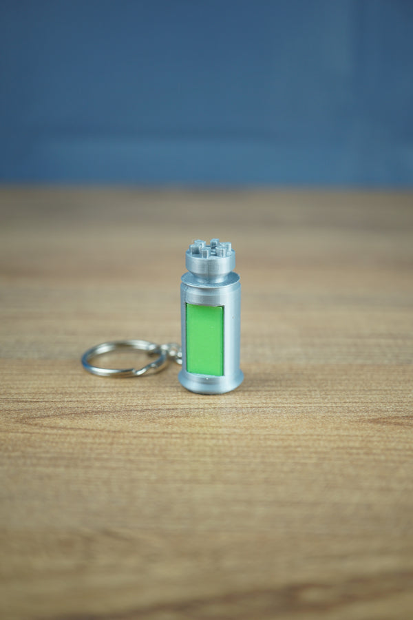 Factorio nuclear fuel 3D printed keychain glow in dark