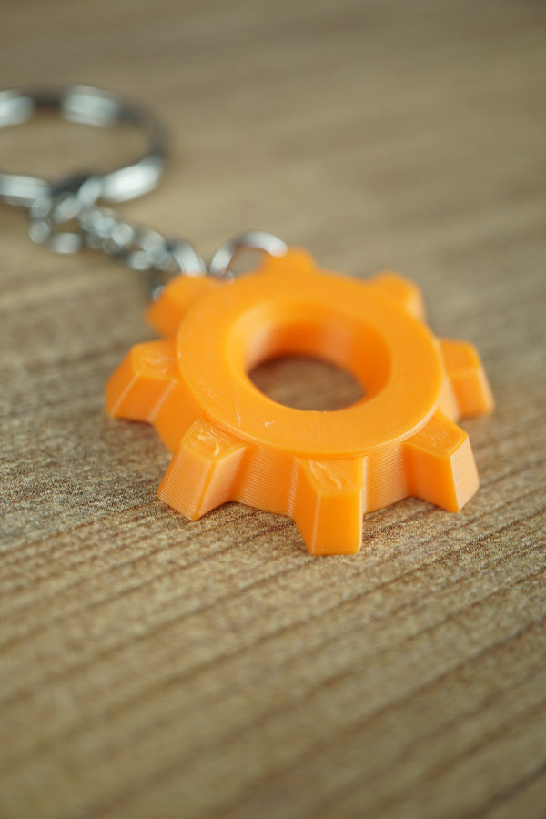 Factorio orange gear cog 3D printed desk ornament