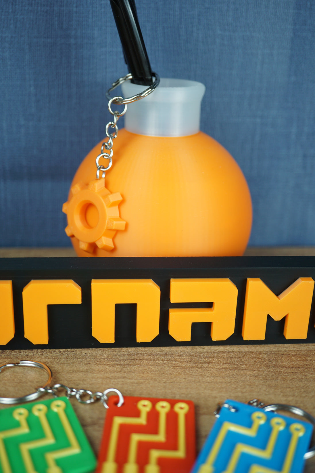 factorio science flask pen holder with keychain bundle