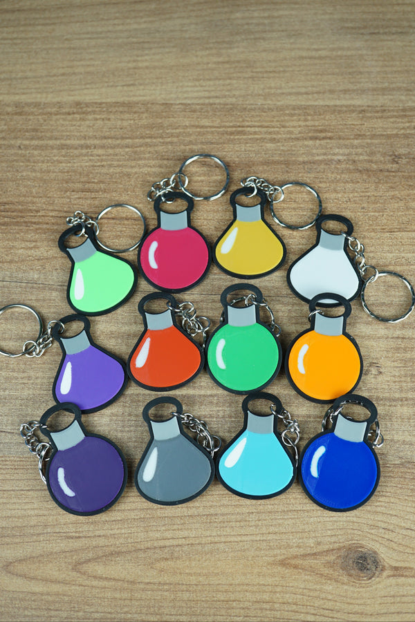 Factorio science keyring 3D printed gaming accessory