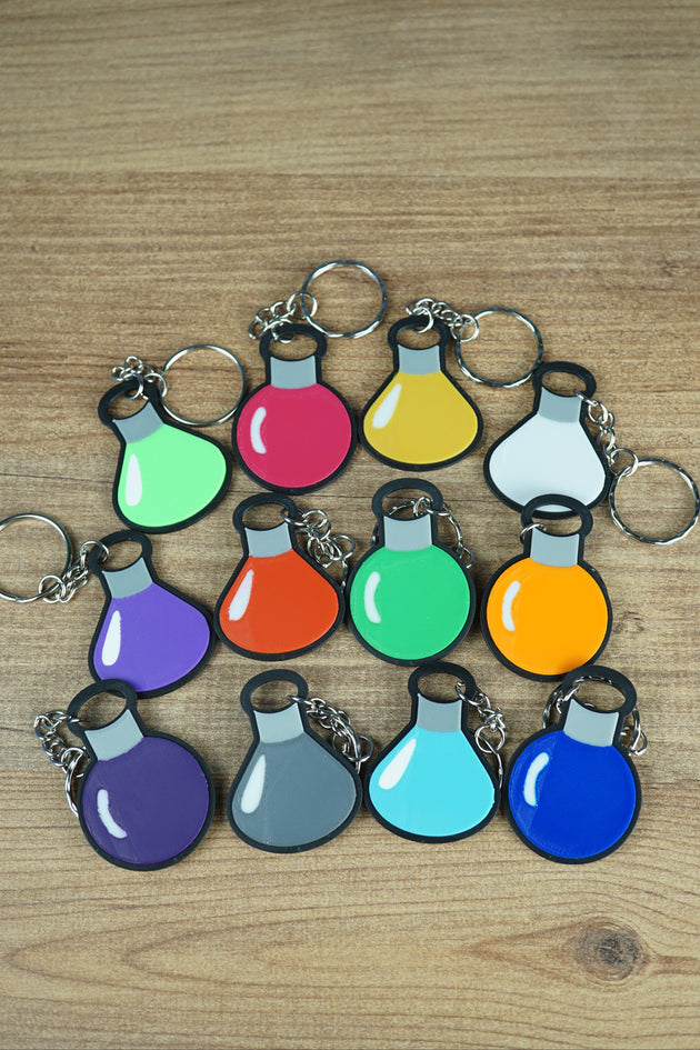 Factorio science keyring 3D printed gaming accessory
