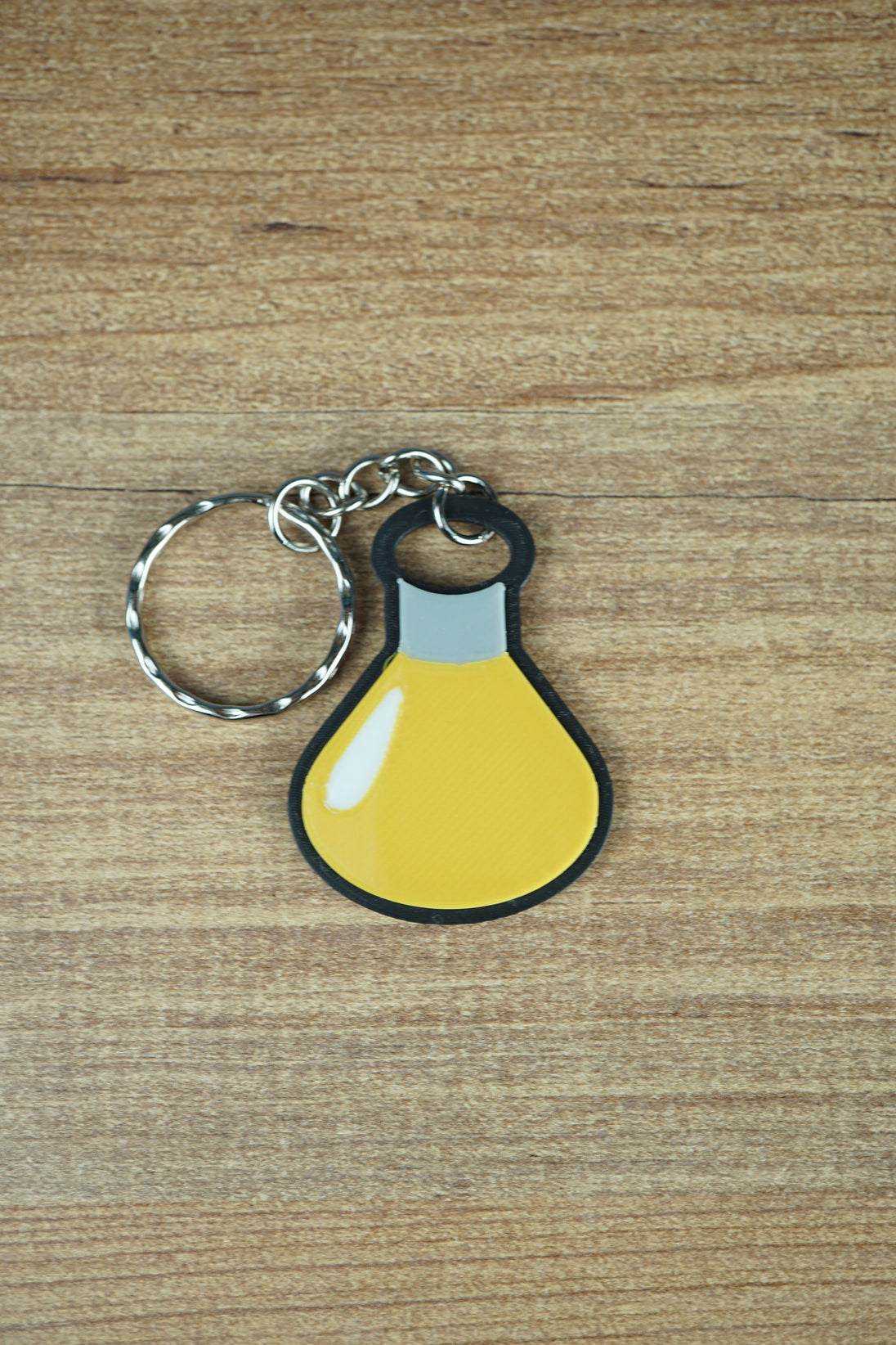 Factorio utility science flat keyring yellow design