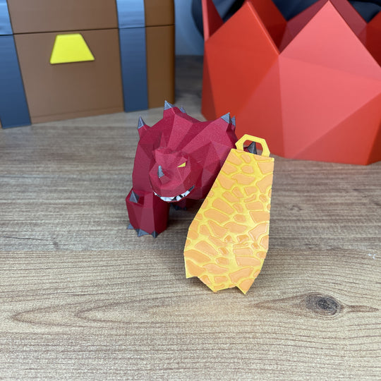 3D printed RuneScape Fire Cape replica keyring
