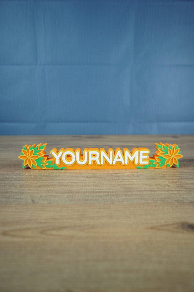 Firey Blossoms Nameplate 3D printed Palia decor