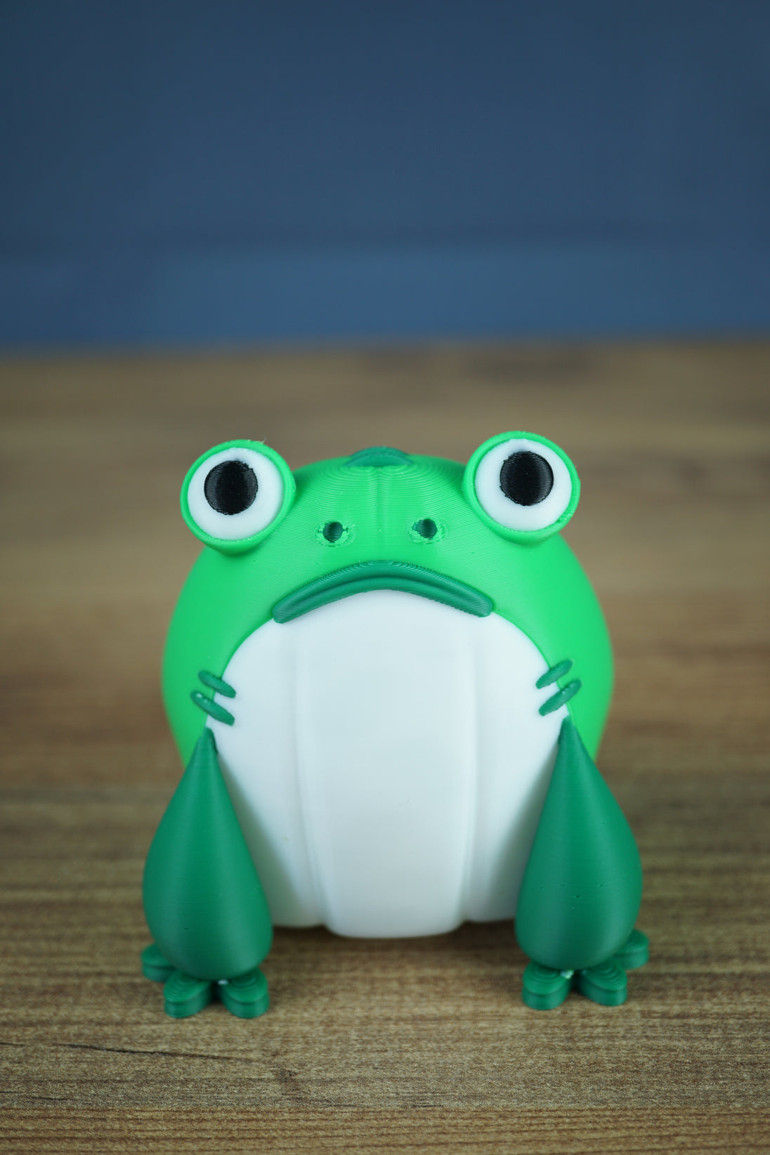 3D printed frog plush style collectible side angle
