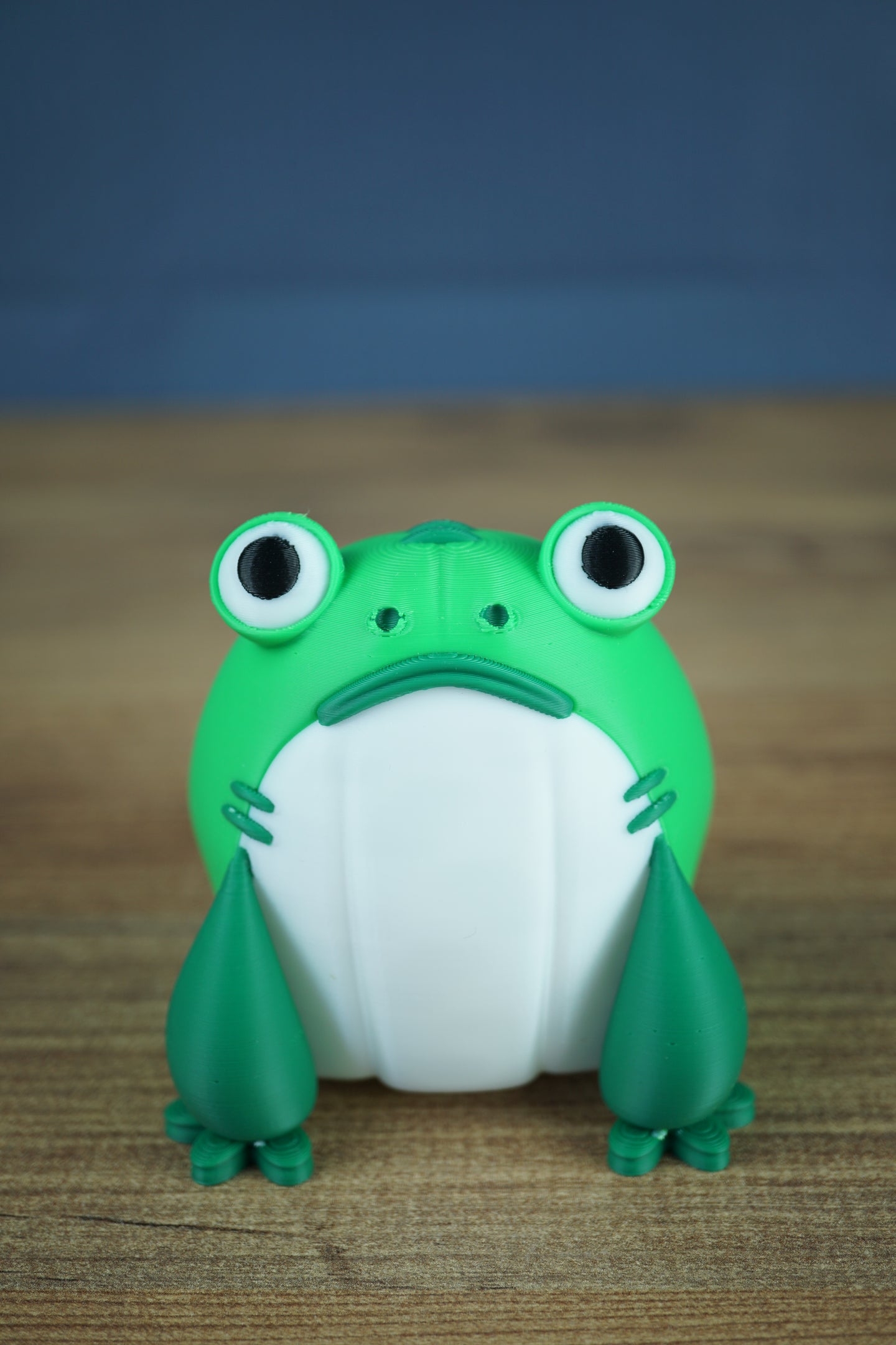 3D printed frog plush style collectible side angle