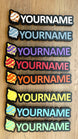 Group image of all the sphere nameplates inspired by the game palworld 