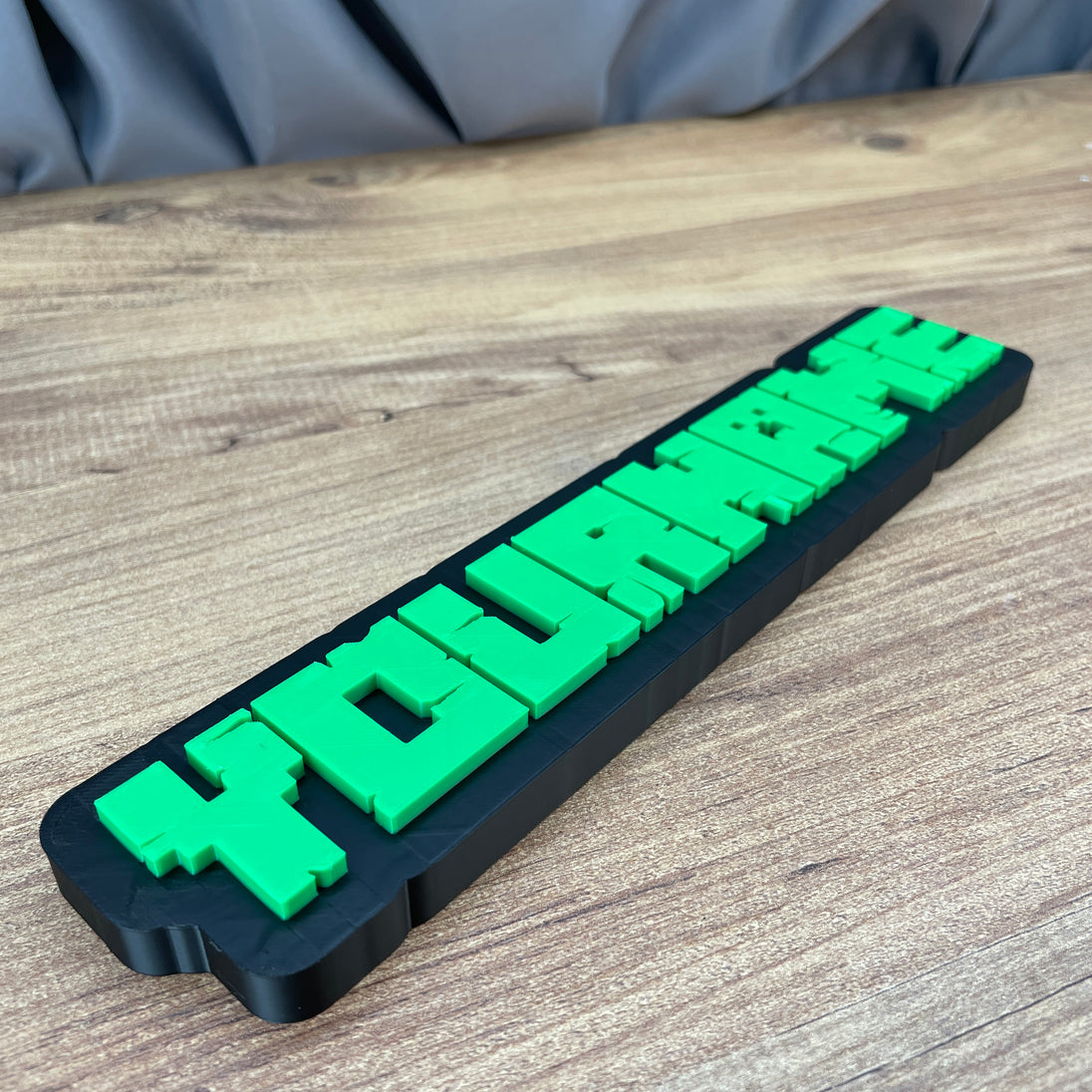 personalised minecraft font nameplate gift
