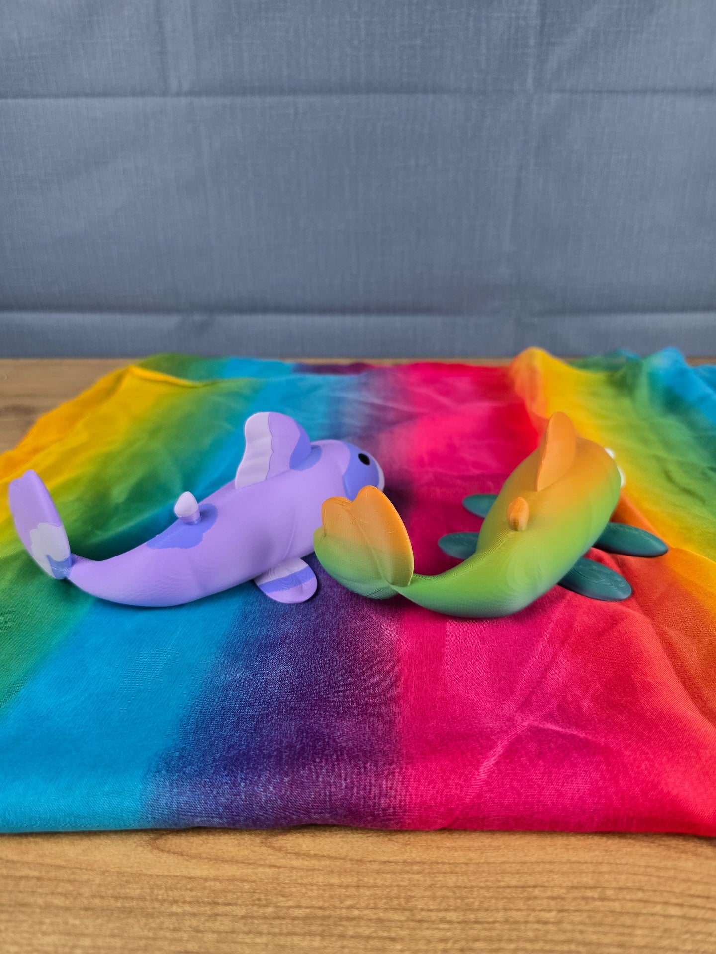 palia prismfish plush 3d printed rainbow fish toy back view