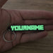 glow green minecraft keychain on metal ring