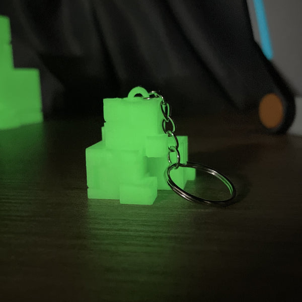 Glow in the dark Subnautica Ion Cube keychain