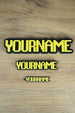 Photo of Group Collection of Font Text Nameplates and Keyring
