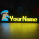 Blue Light RuneScape Nameplate – Group Ironman Edition on Desk