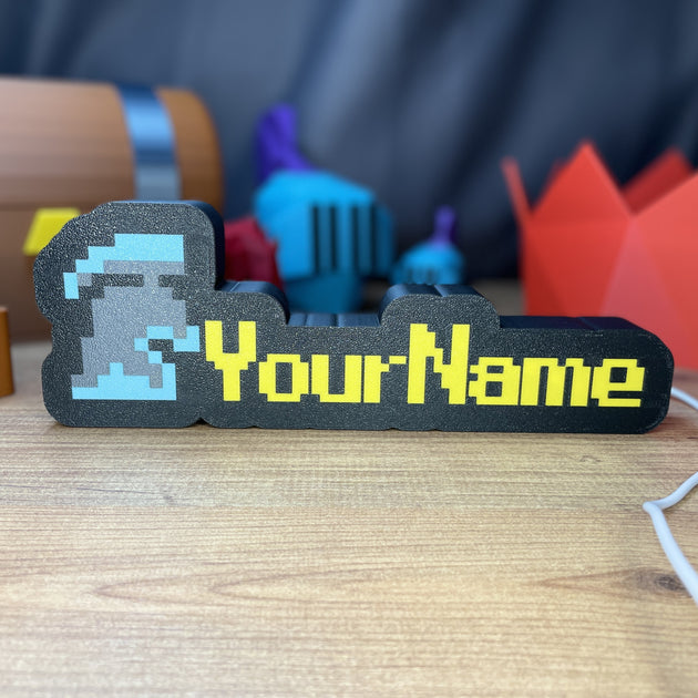  RuneScape Group Ironman Personalised LED Nameplate – Blue Gamer Desk Light