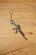 HK 416A5 tactical rifle keyring replica displayed diagonally with metal chain, compact gaming gift design and matte black finish