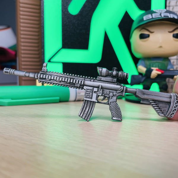 HK 416A5 Assault Rifle Keychain Replica Side View