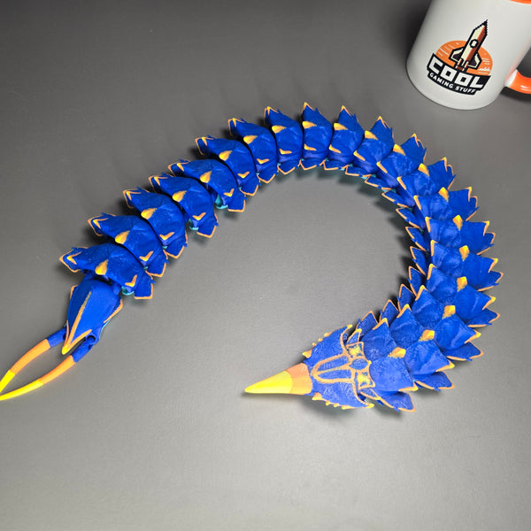 Large Full Colour Ice Worm Leviathan – Handmade Subnautica Model