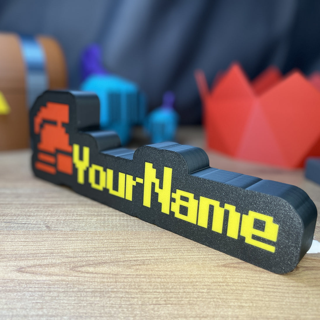  Side View of RuneScape Gamer Tag Nameplate – Red LED Display Sign