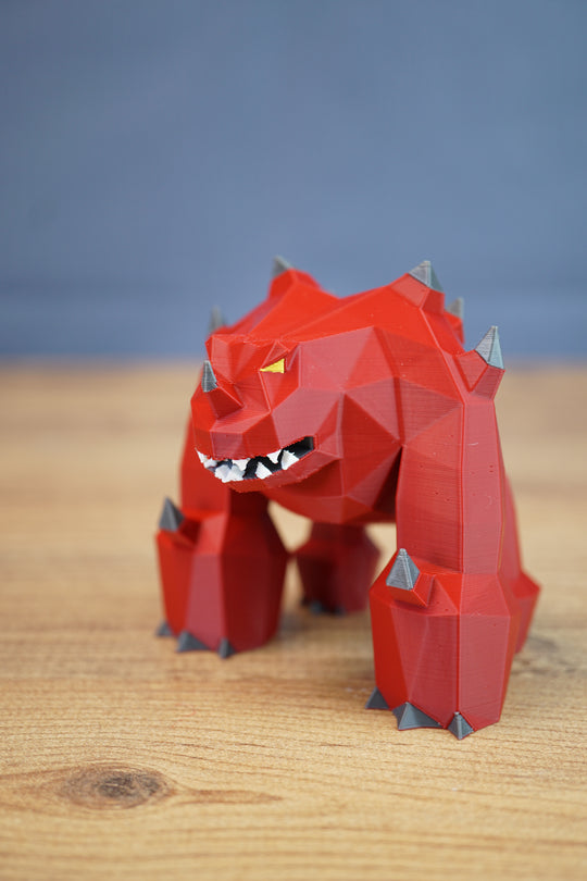 Low poly red monster inspired by Jad from RuneScape game
