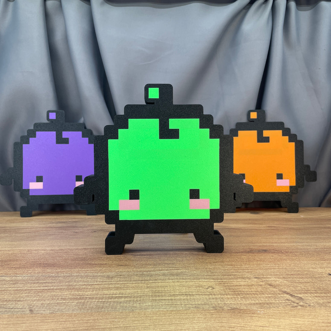 Stardew Valley Junimo LED light box green color on desk