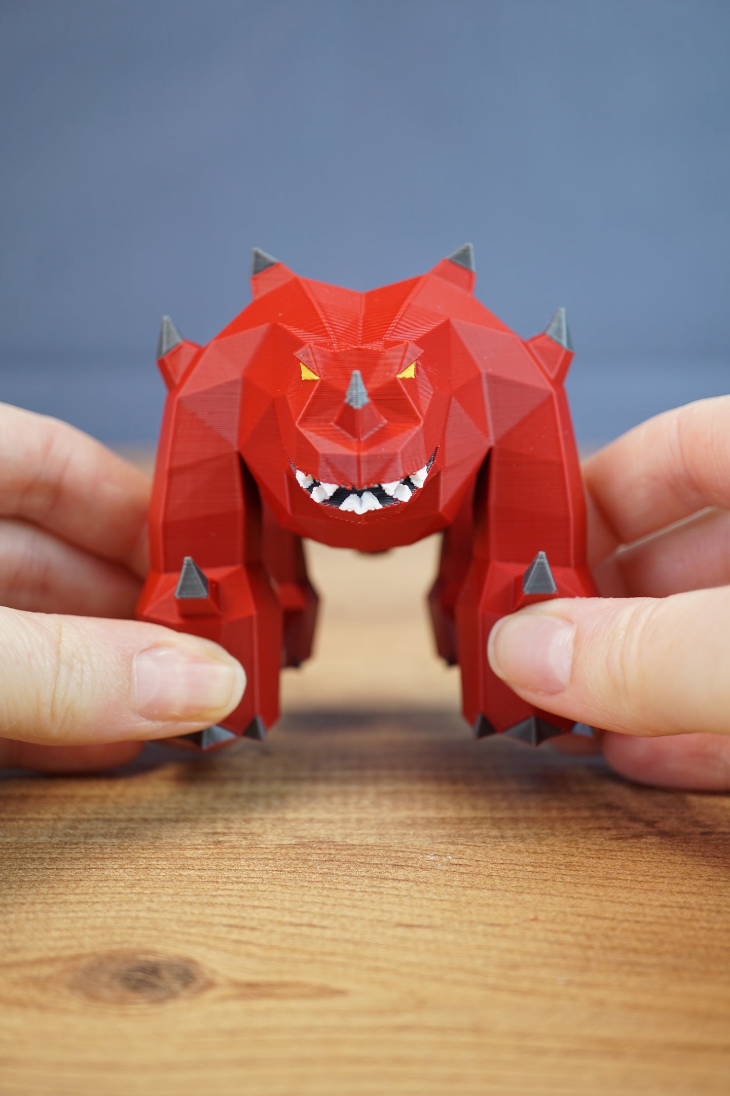 Red low poly boss creature model