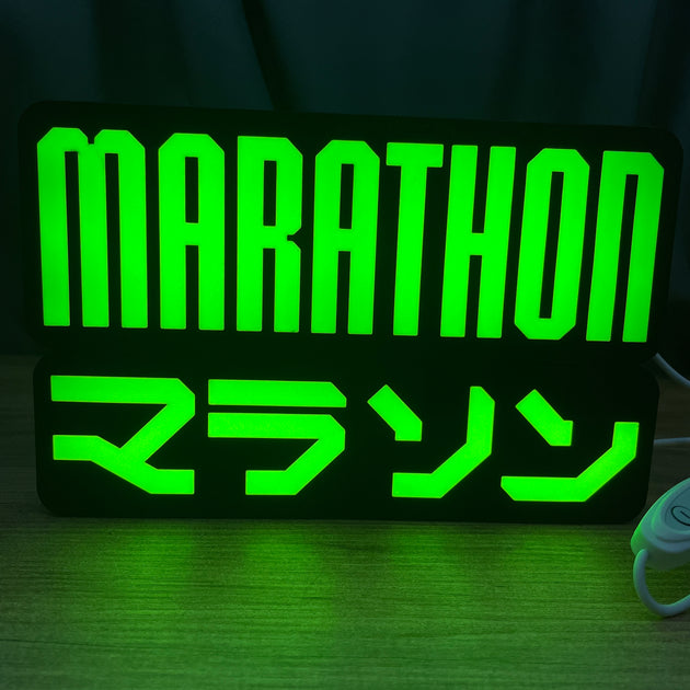 3D printed Marathon logo LED light gaming decor