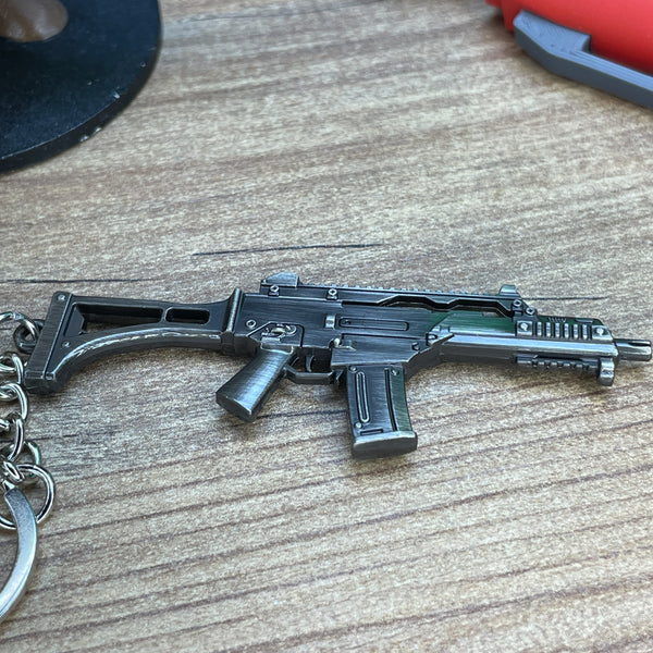 Metal HK G36 5.56 rifle gamer keyring